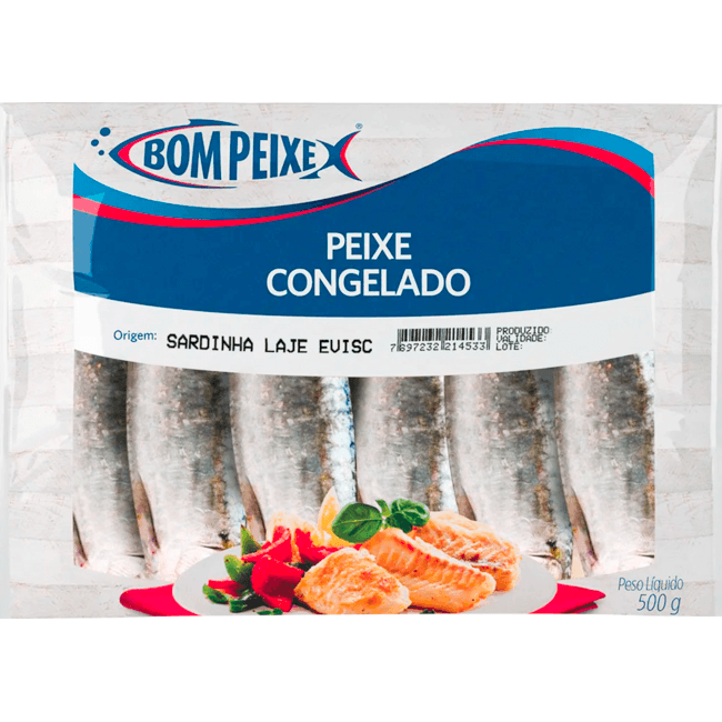 Peixe Sardinha Eviscerada Bom Peixe Congelado 500g